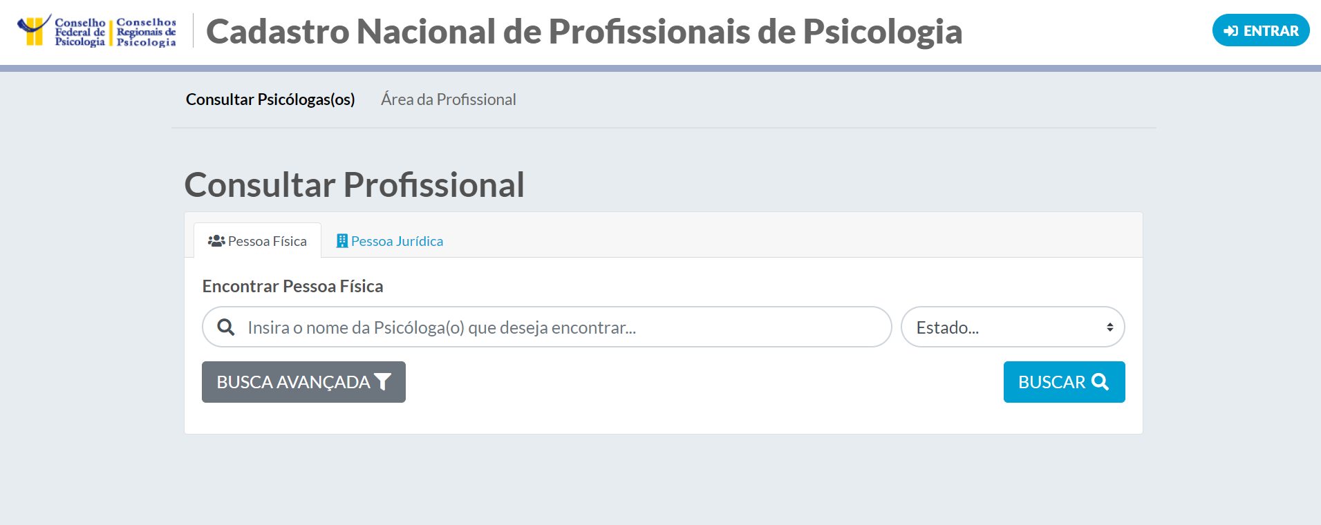 Consulta Conselho Federal de Psicologia (CFP)