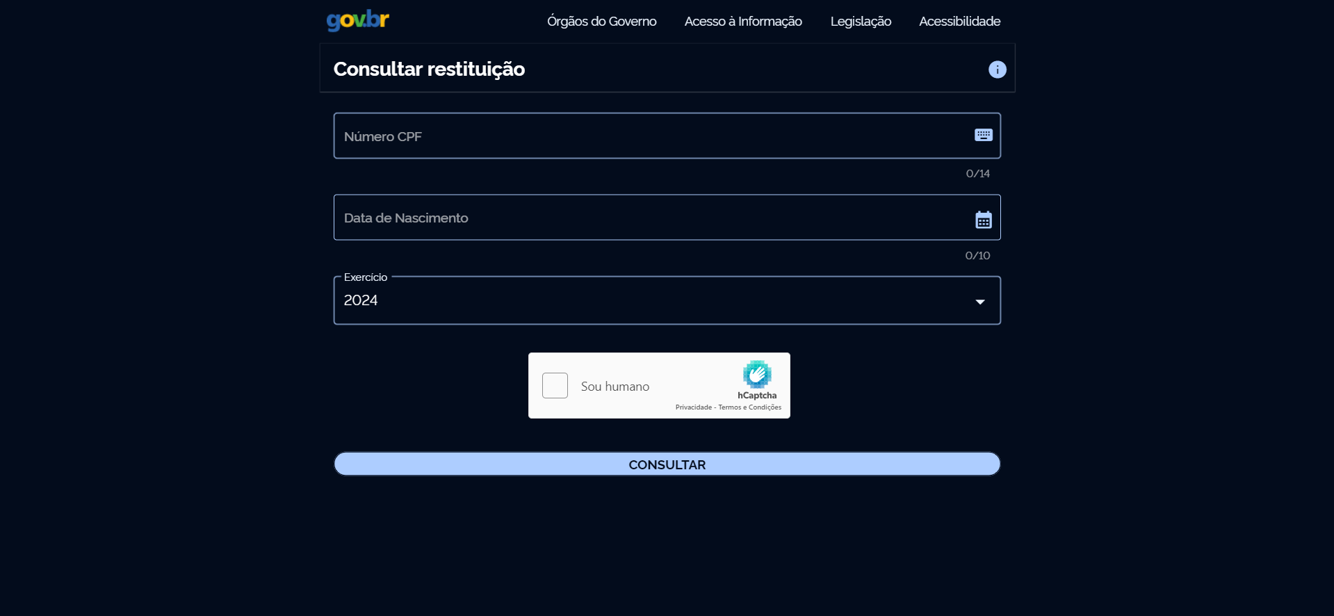 Consulta Restituição do Imposto de Renda
