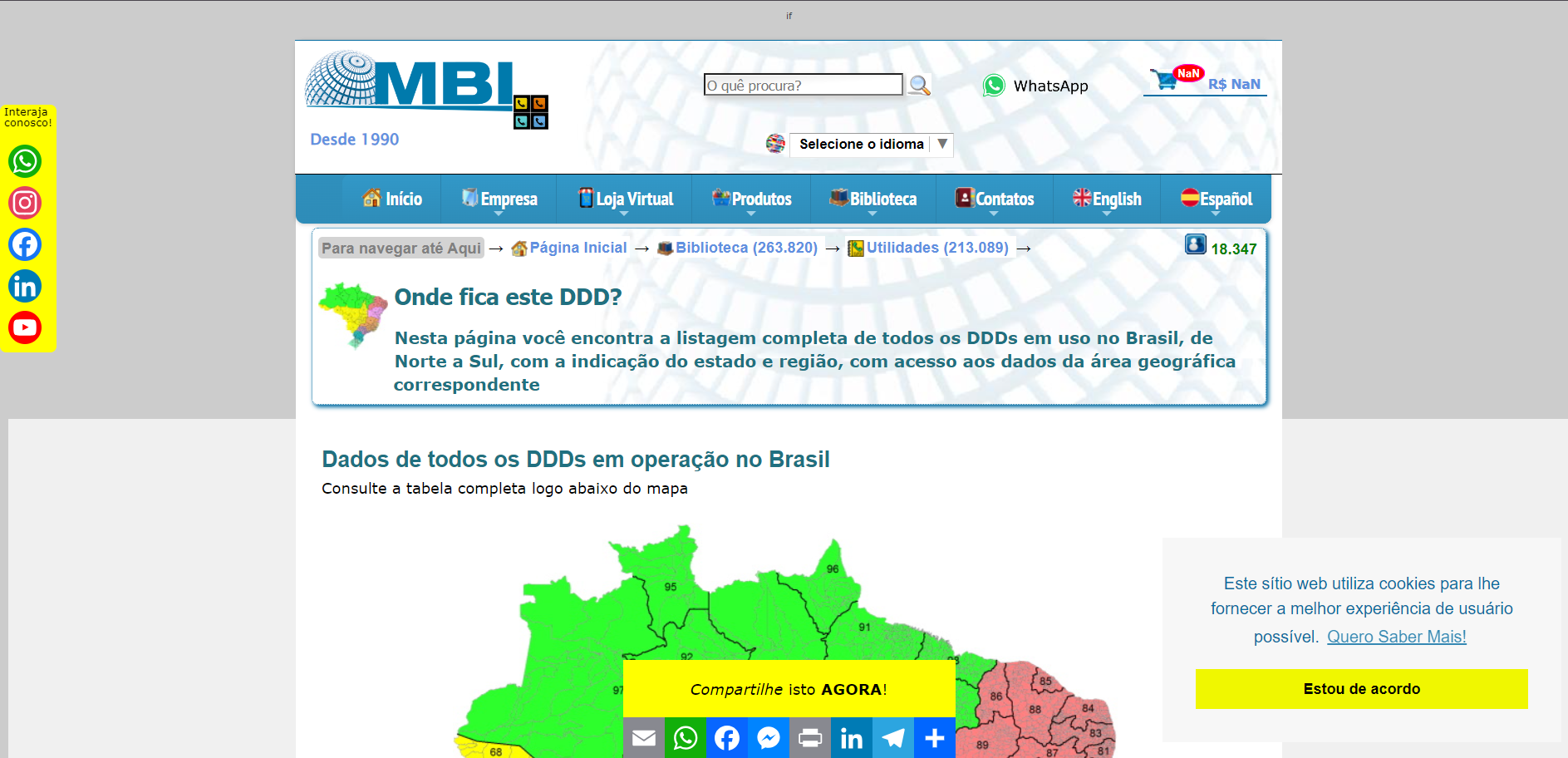 Números Discagem direta a distância ( DDD )