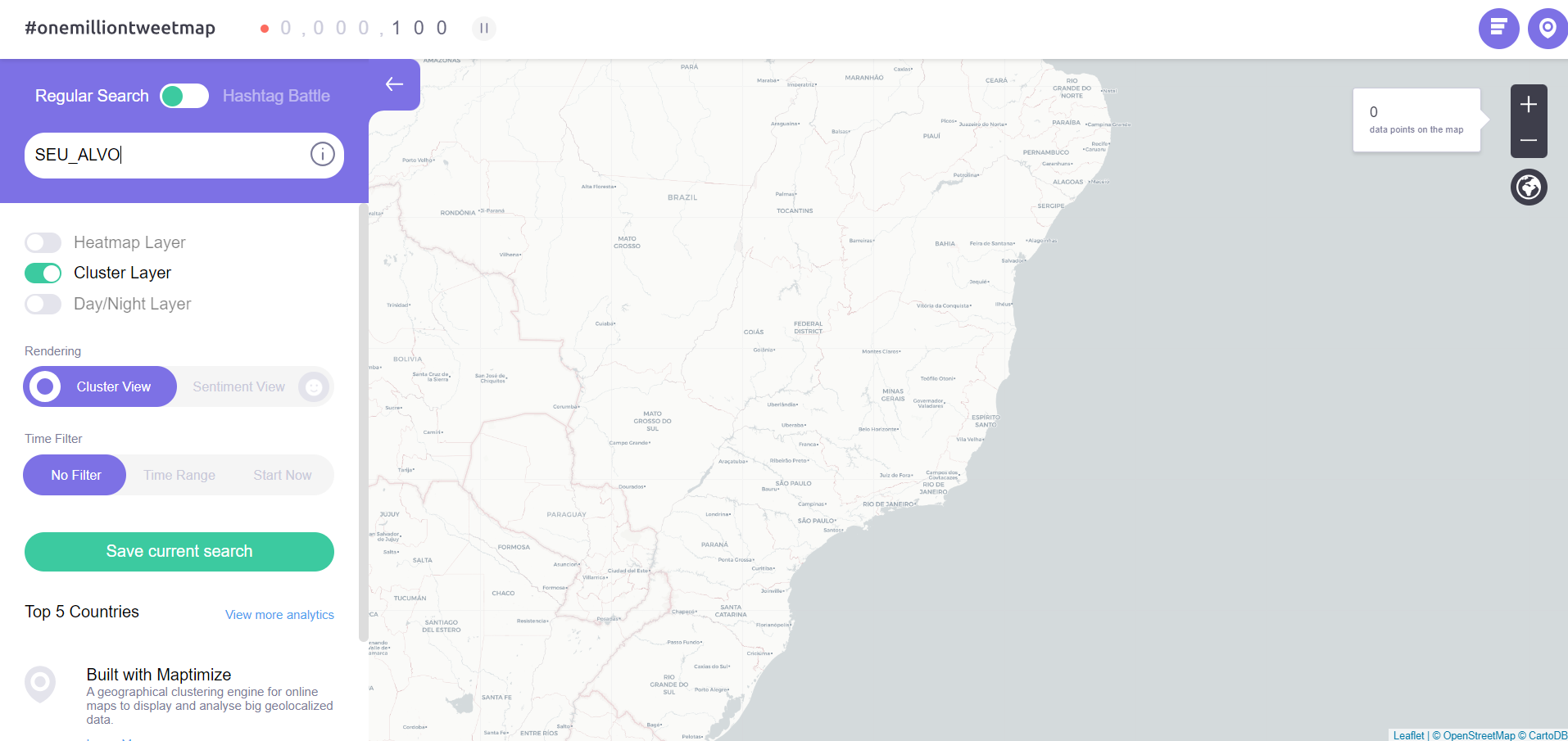 Maptimize Demo Sentiment Analysis on Tweets