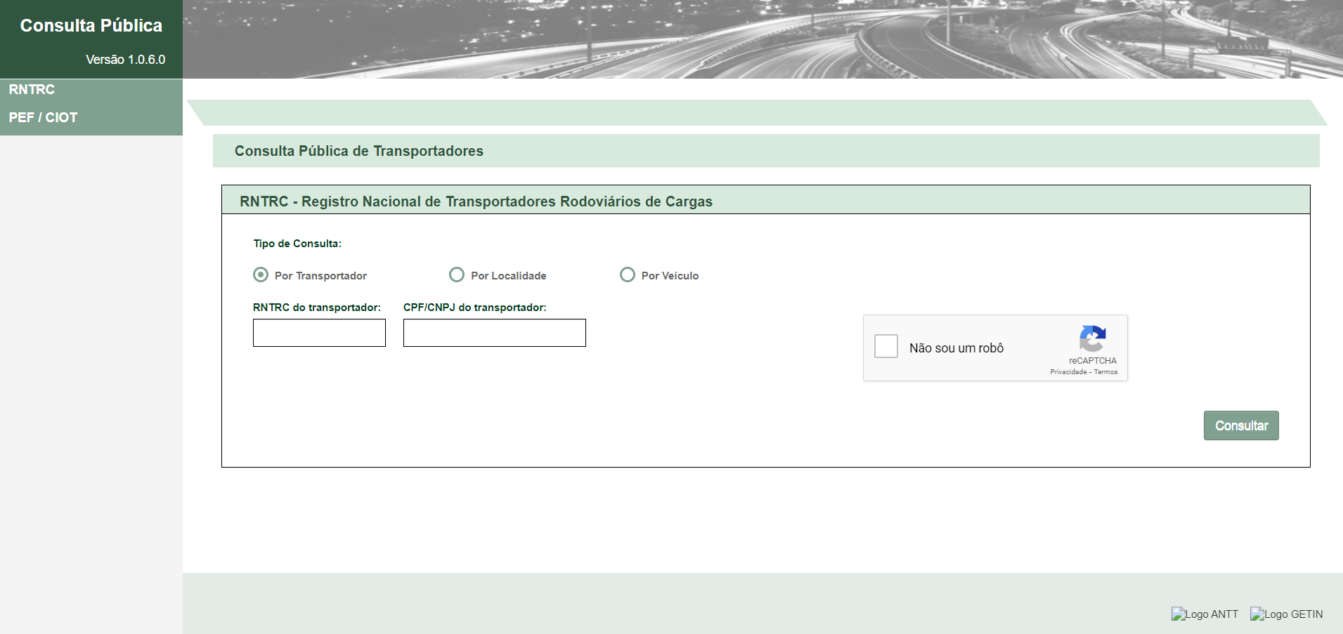 Consulta Pública de Transportadores