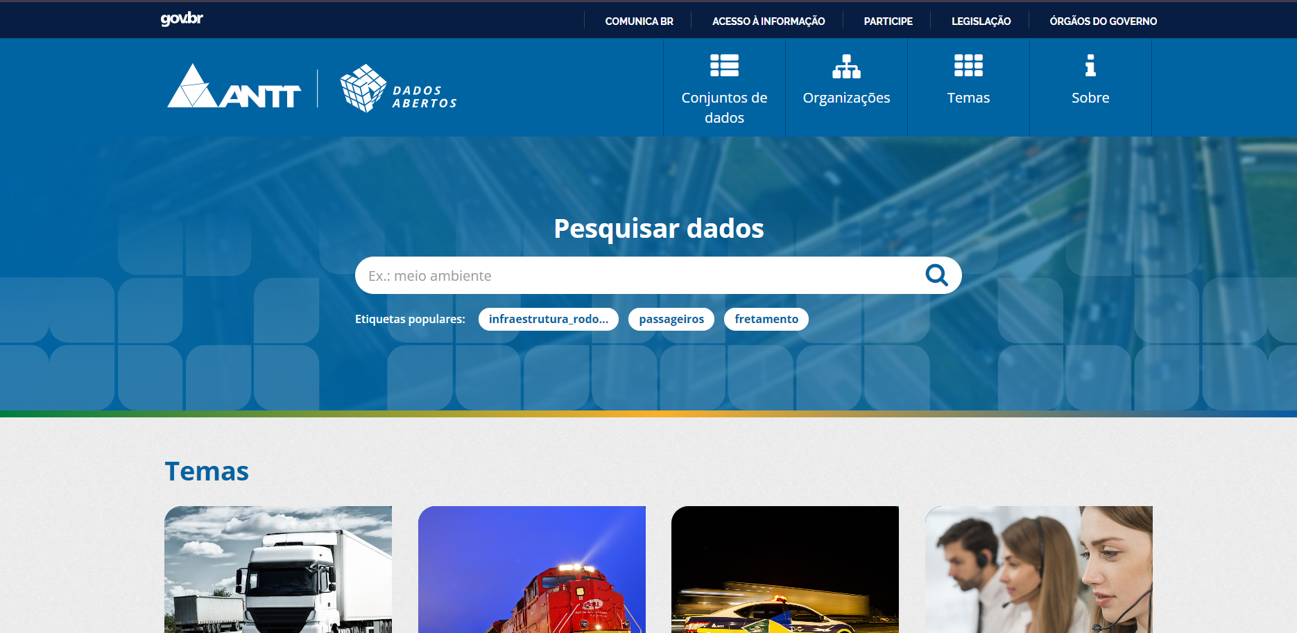 Pesquisar no Portal de Dados Abertos da ANTT