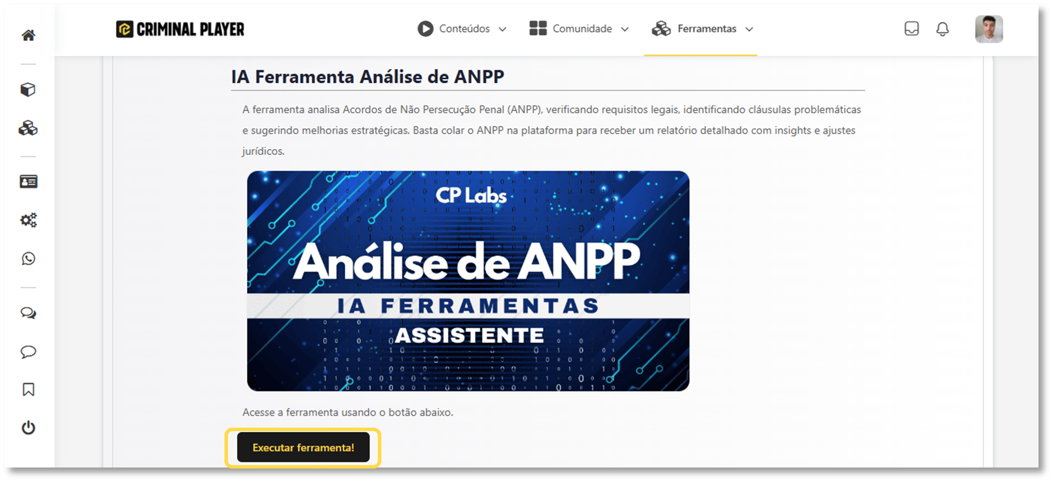 Print do campo de texto ou área de upload do ANPP