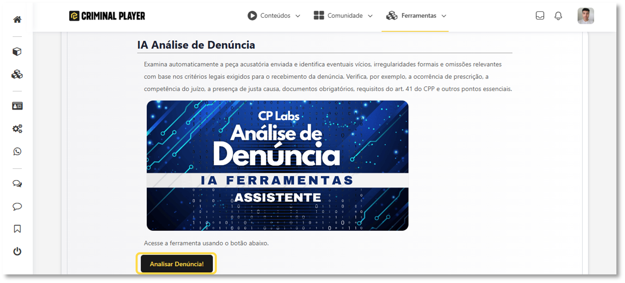 Print do campo de texto ou área de upload para inserir a denúncia