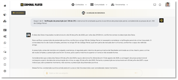 Print da tela de resultados com marcações nos itens verificados