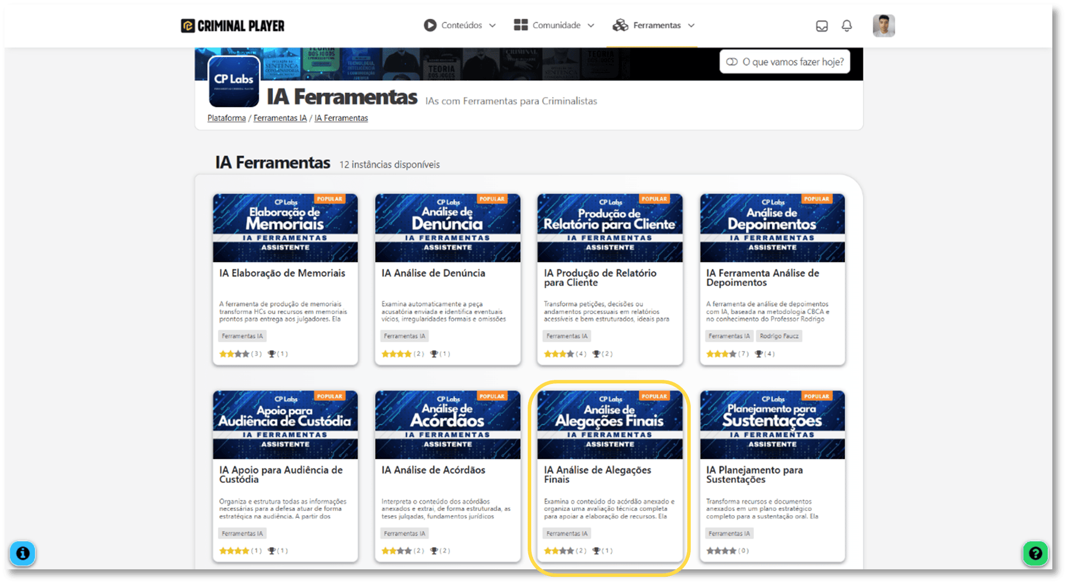 Print da página da ferramenta com destaque no botão - fase 2