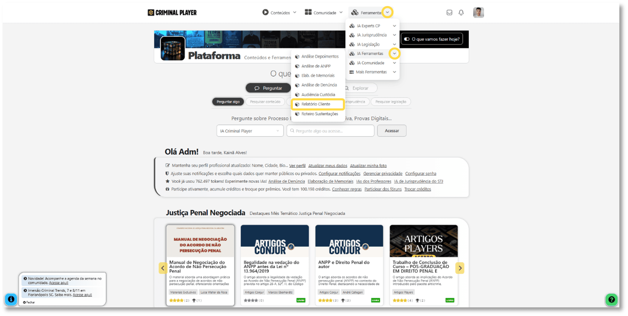 Print da página da ferramenta com destaque no botão Executar ferramenta!