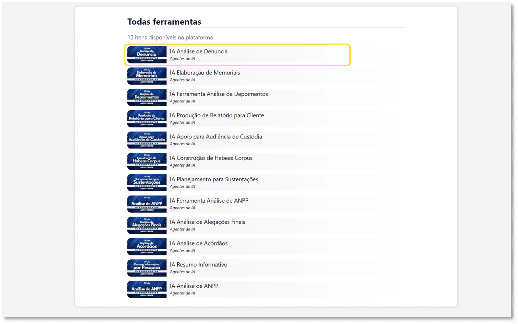 Print da página da ferramenta com destaque no botão de acesso