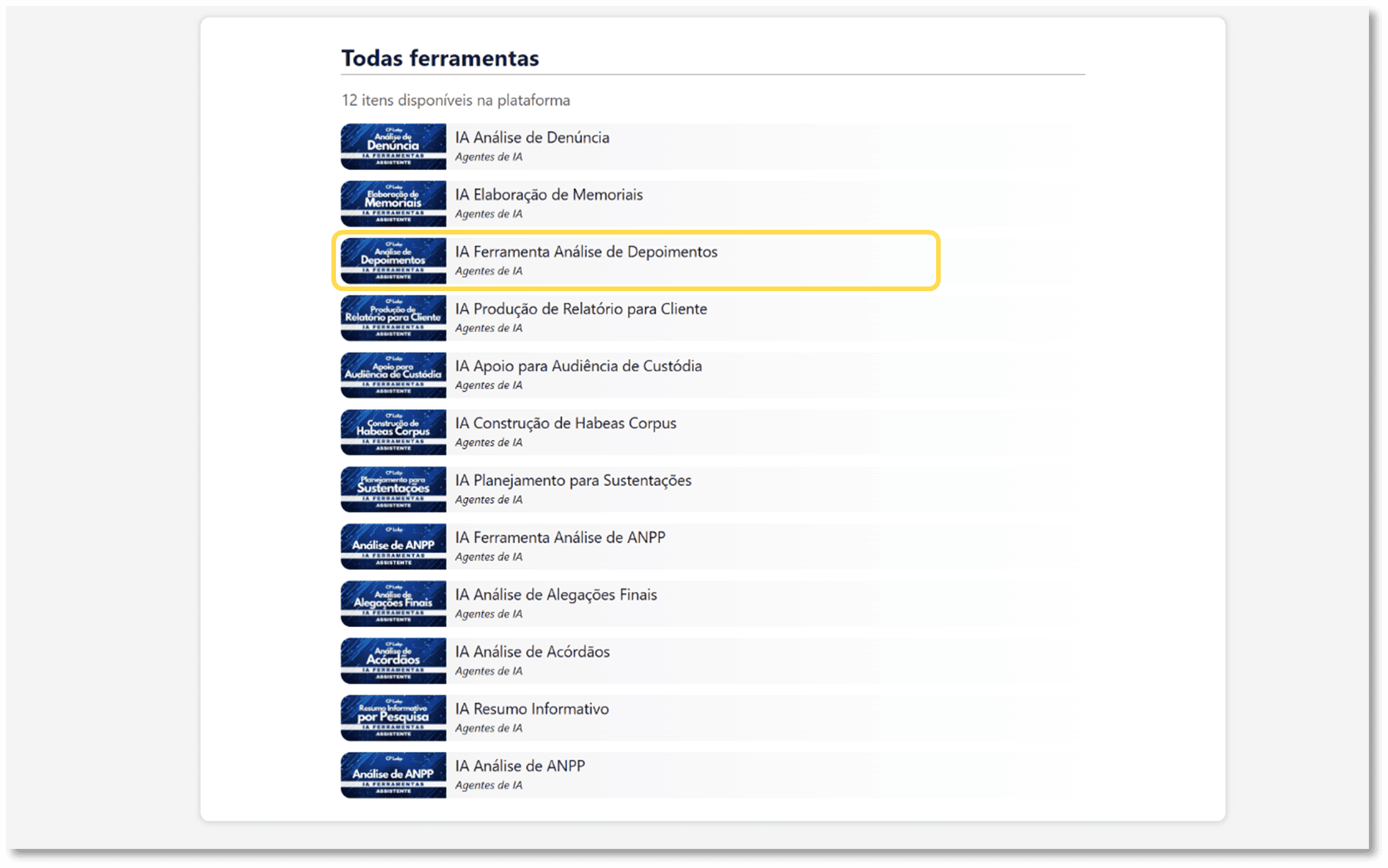 Print da página da ferramenta com destaque no botão de acesso Acessar/Iniciar
