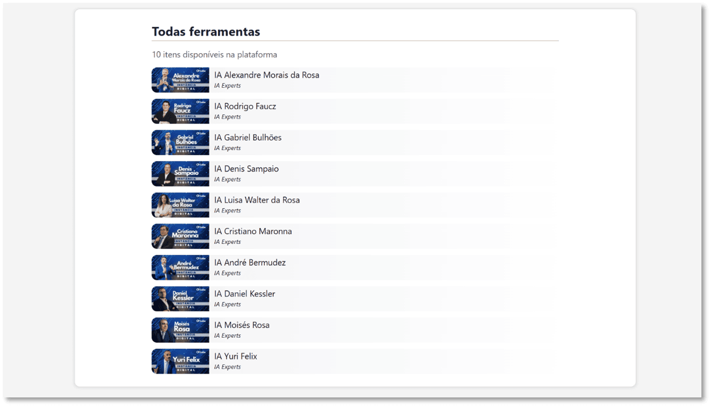 Página da IA do Expert com destaque no botão Executar ferramenta (segunda imagem)