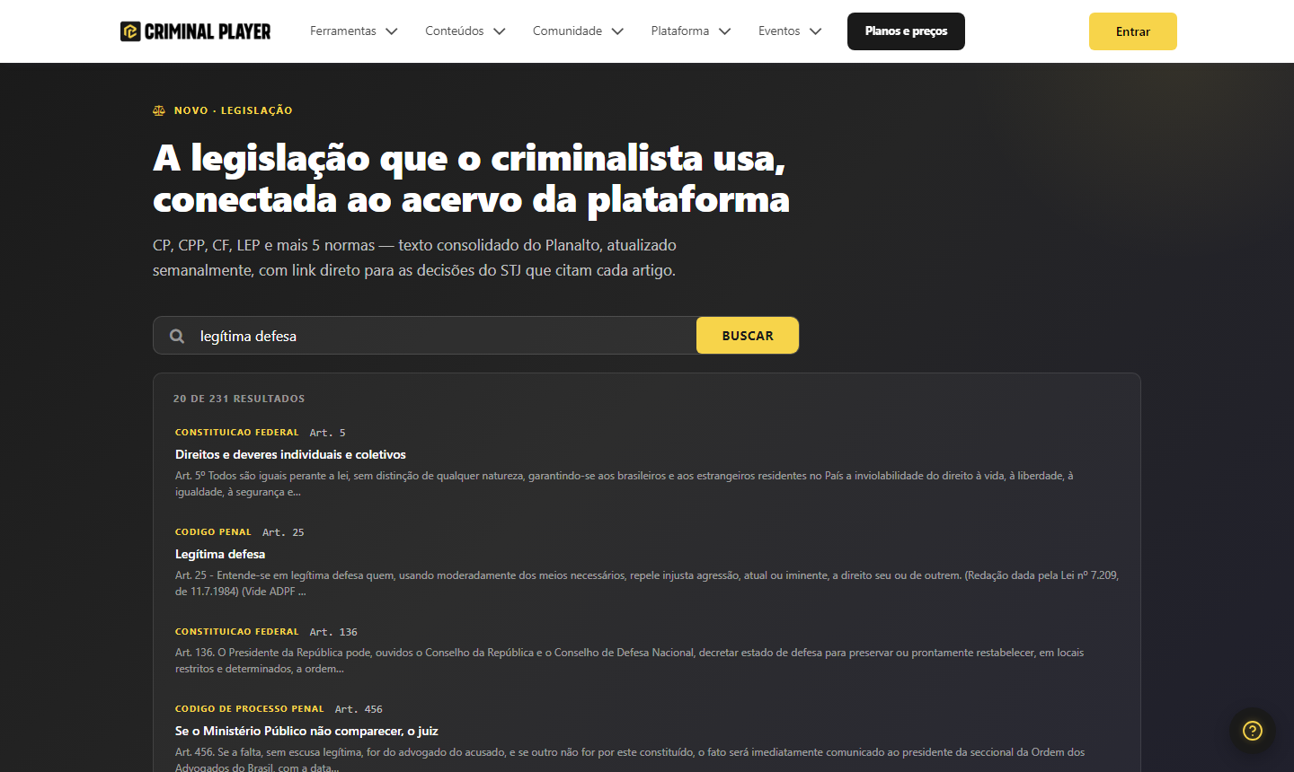 Resultados da busca em tempo real ao digitar um termo