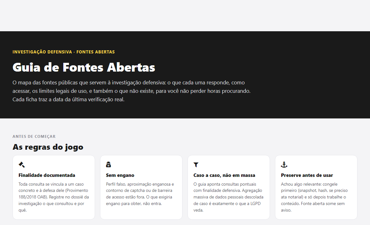 as regras do jogo antes do catálogo: finalidade documentada, sem engano, caso a caso e nunca em massa, e preservar antes de usar